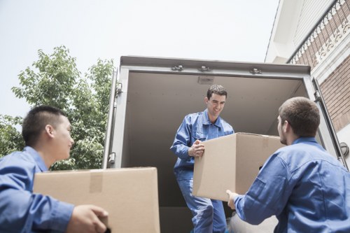 Professional house removals in Totteridge on a leafy residential street