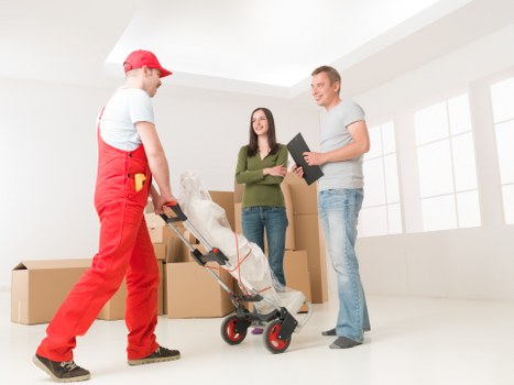 Packed household items ready for removals in Totteridge