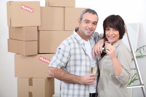 Office packing services in Totteridge with labeled cartons and equipment